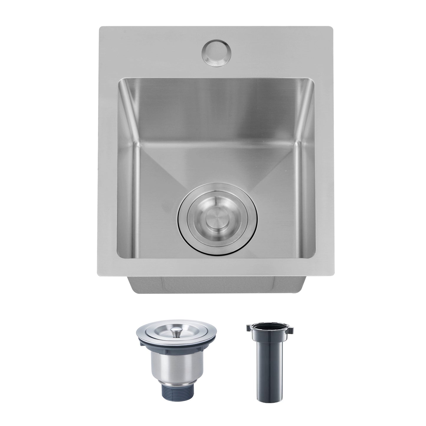 Yutong 15" x 15" Top-mount/Drop in Stainless Steel Single Bowl Kitchen Sink