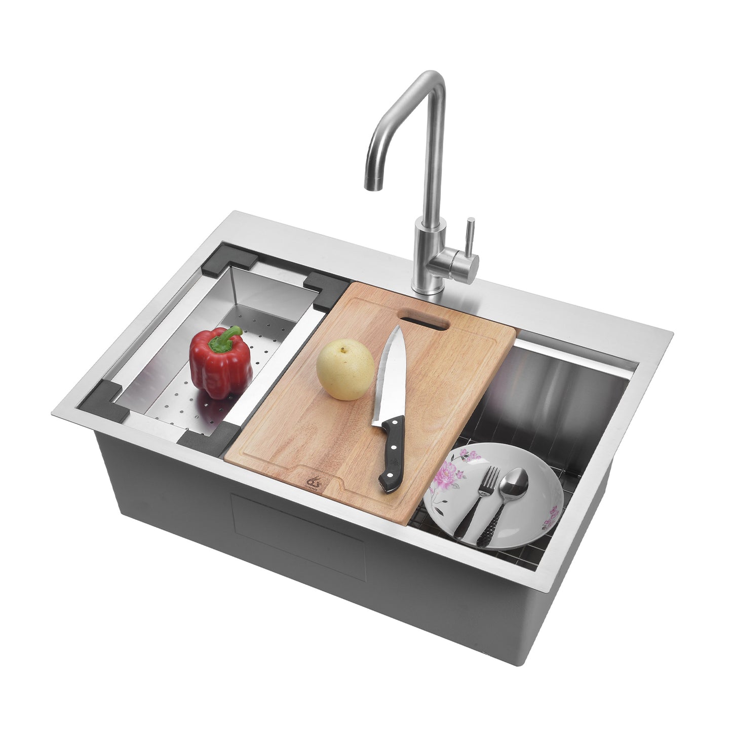 Yutong 28" x 20" Top-mount/Drop in Stainless Steel Single Bowl Topmount Workstation Kitchen Sink