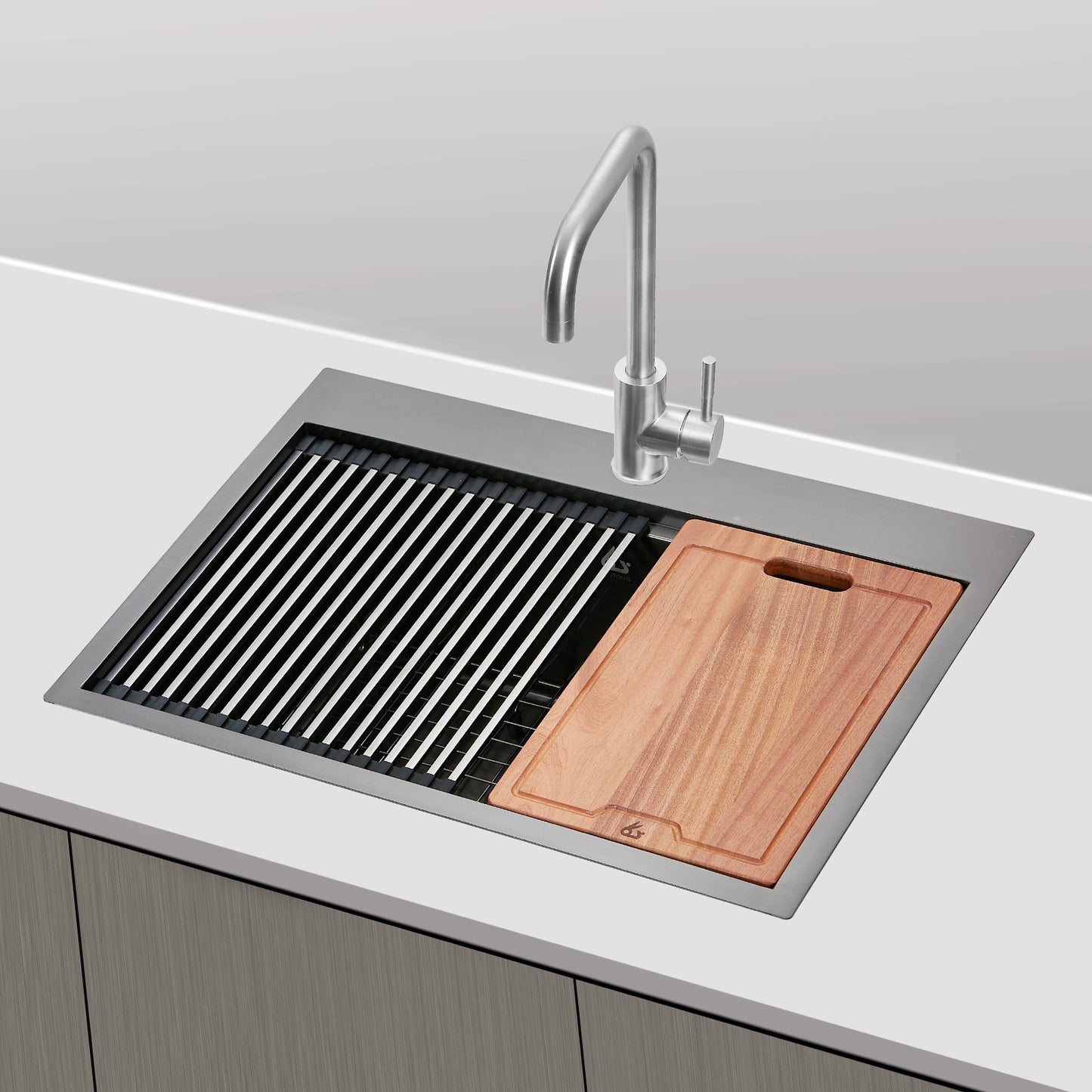 Yutong 28" x 20" Top-mount/Drop in Stainless Steel Single Bowl Topmount Workstation Kitchen Sink