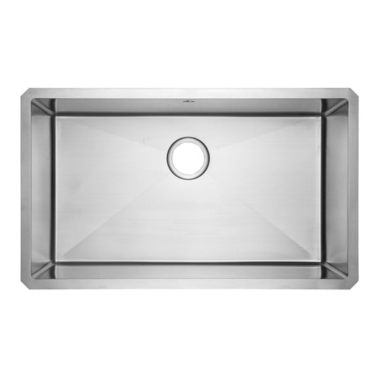 Yutong 32" x 19" Undermount Stainless Steel Single Bowl 18 Gauge Kitchen Bar Sink