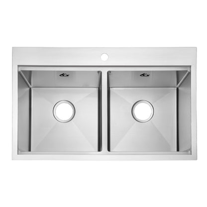 Yutong 31" x 20"Top-mount/Drop in Stainless Steel Double Bowl Topmount Workstation Kitchen Sink