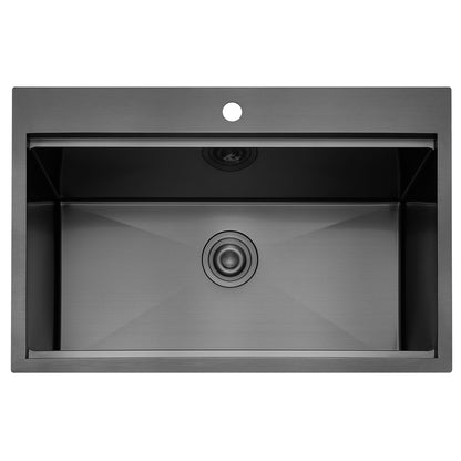 Yutong 31" x 20" Top-mount/Drop in Stainless Steel Single Bowl Topmount Workstation Kitchen Sink