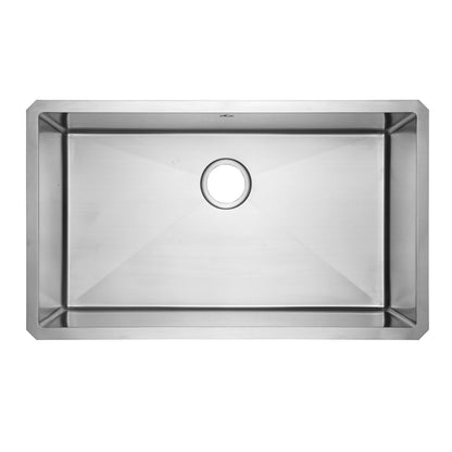 Yutong 28" x 18" Undermount Stainless Steel Single Bowl 18 Gauge Kitchen Bar Sink