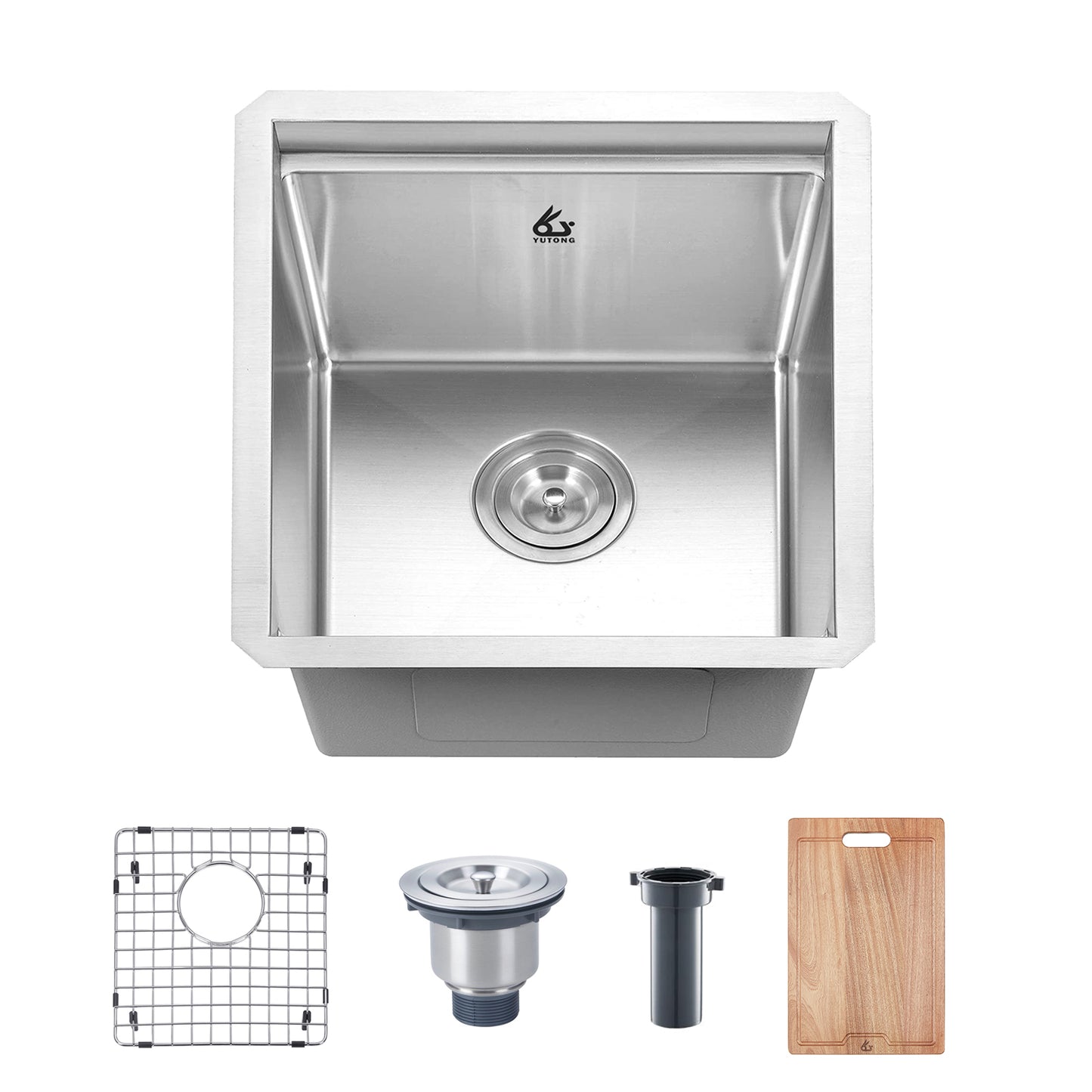 Yutong 18" x 18" Undermount Stainless Steel Single Bowl 18 Gauge Undermount Workstation Kitchen Sink