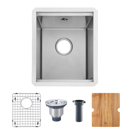 Yutong 15" x 18"Undermount Stainless Steel Single Bowl 18 Gauge Undermount Workstation Kitchen Sink