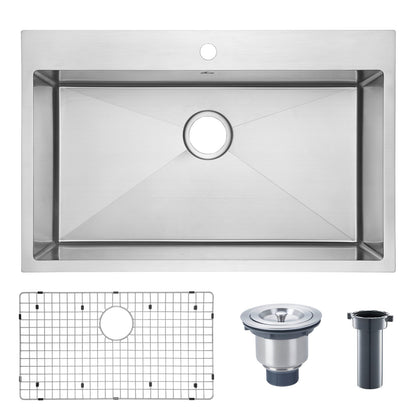 Yutong 28" x 20"  Top-mount/Drop in Stainless Steel Single Bowl Kitchen Sink