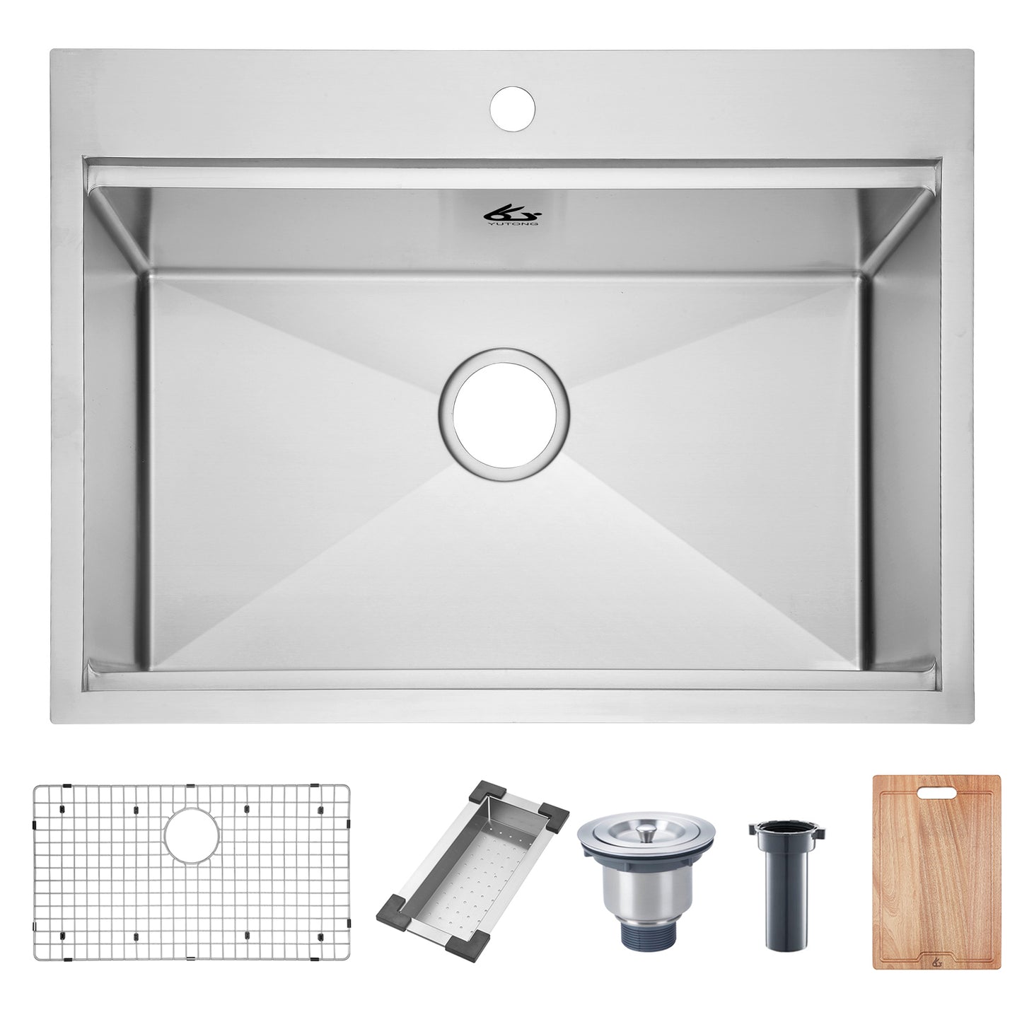 Yutong 31" x 20" Top-mount/Drop in Stainless Steel Single Bowl Topmount Workstation Kitchen Sink