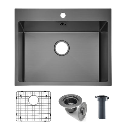 Yutong 25" x 20"  Top-mount/Drop in Stainless Steel Single Bowl Kitchen Sink