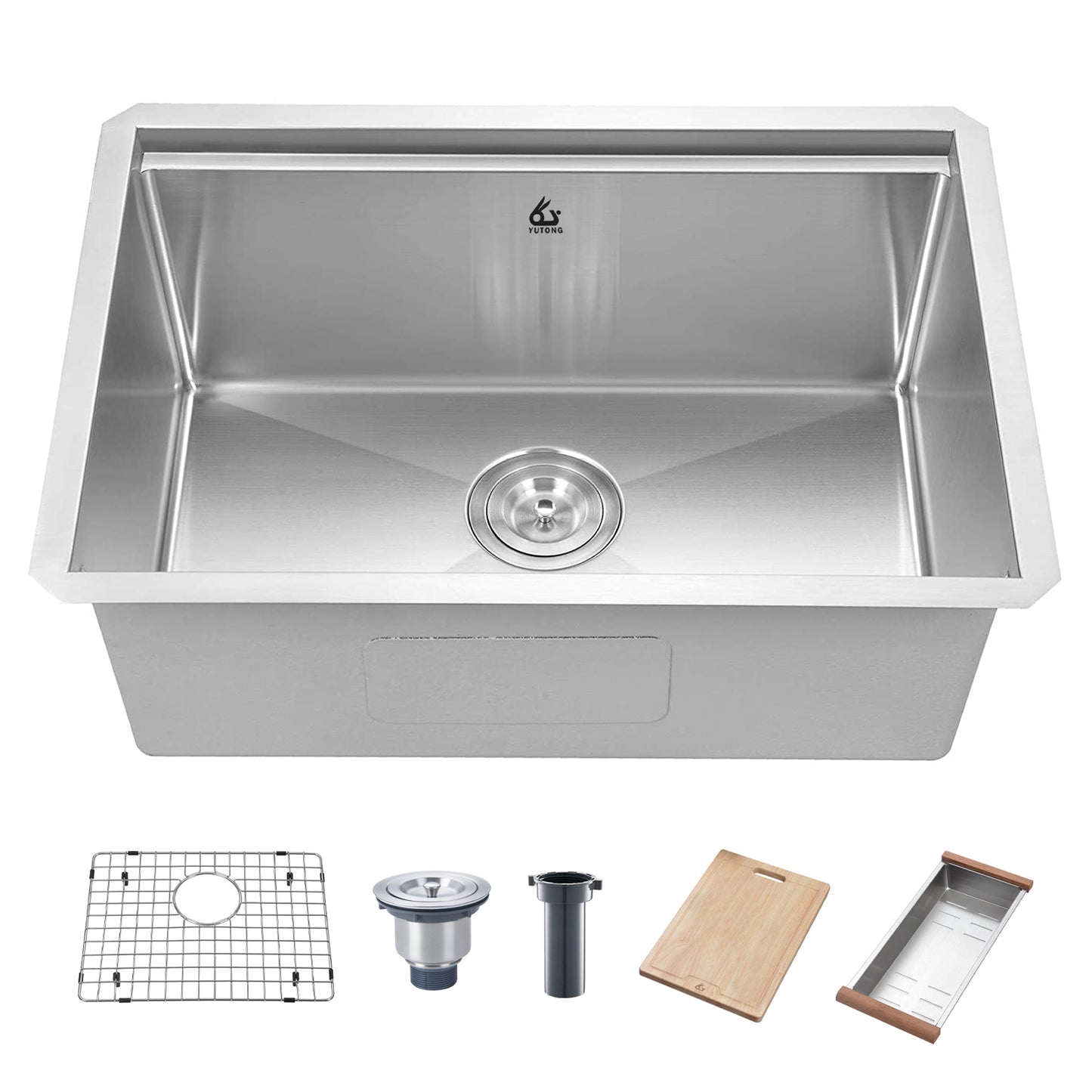 Yutong 28" x 18" Undermount Stainless Steel Single Bowl 18 Gauge Undermount Workstation Kitchen Sink