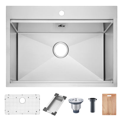 Yutong 23" x 20" Top-mount/Drop in Stainless Steel Single Bowl Topmount Workstation Kitchen Sink