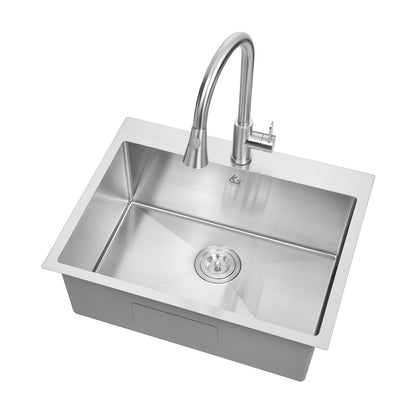 Yutong 25" x 20"  Top-mount/Drop in Stainless Steel Single Bowl Kitchen Sink