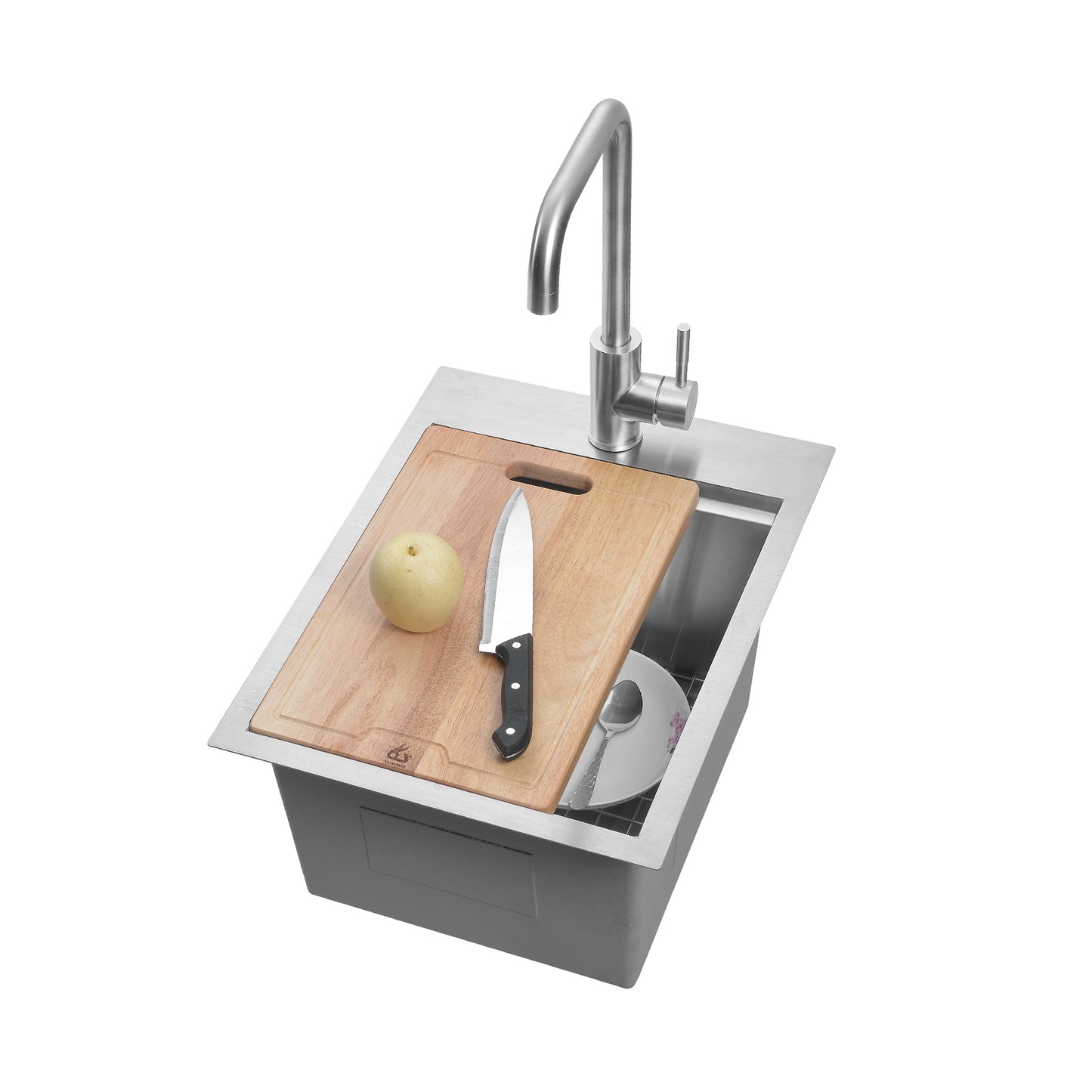 Yutong 15" x 20" Top-mount/Drop in Stainless Steel Single Bowl Topmount Workstation Kitchen Sink