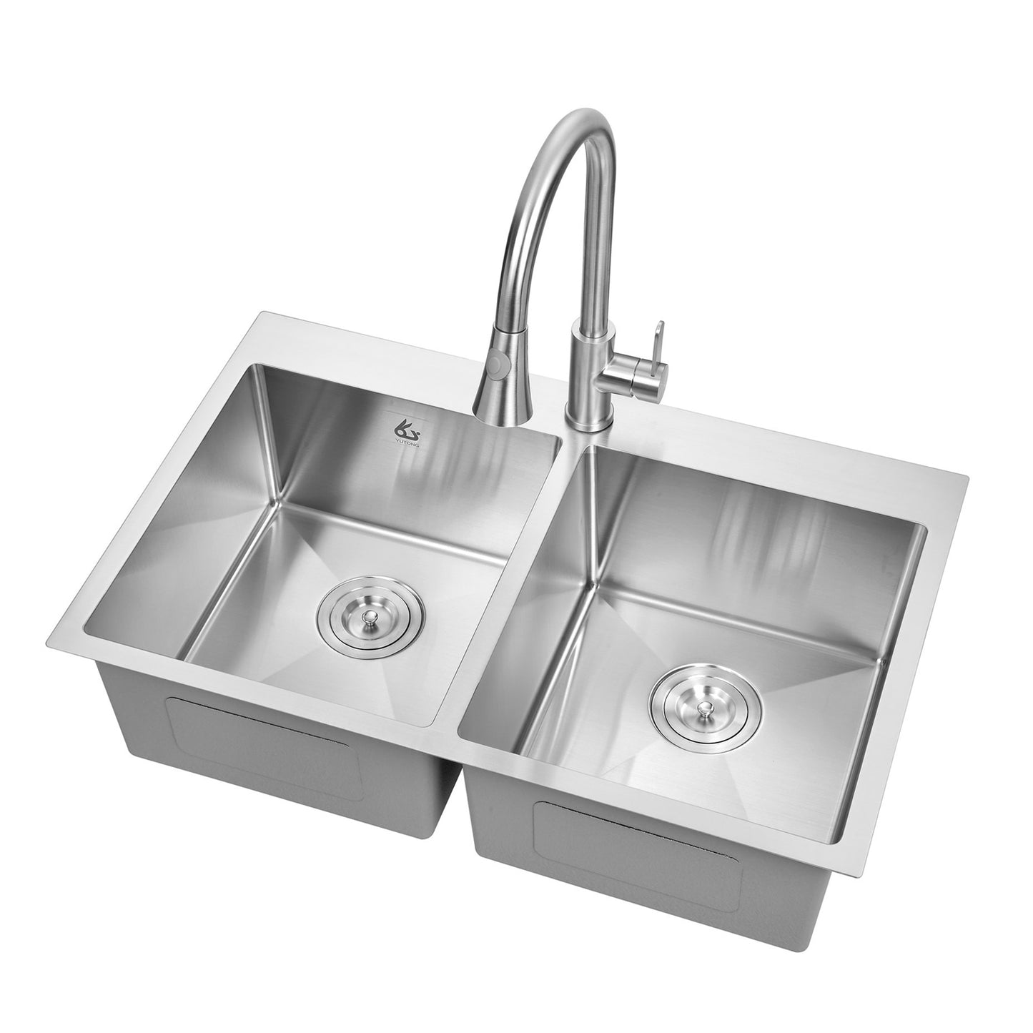 Yutong 31" x 20" Top-mount/Drop in Stainless Steel Double Bowl Kitchen Sink