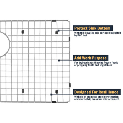 Yutong Kitchen Stainless Steel Sink Bottom Grid with Small Rounded Corner size 30"x17"