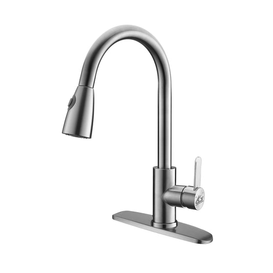 Yutong Kitchen Faucet with Pull Down Sprayer, Single Level Stainless Steel Kitchen Sink Faucets