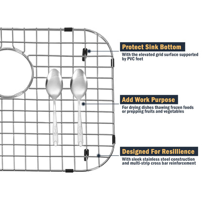 Yutong Kitchen Stainless Steel Sink Bottom Grid with Large Rounded Corner size 28.9"x14.6"