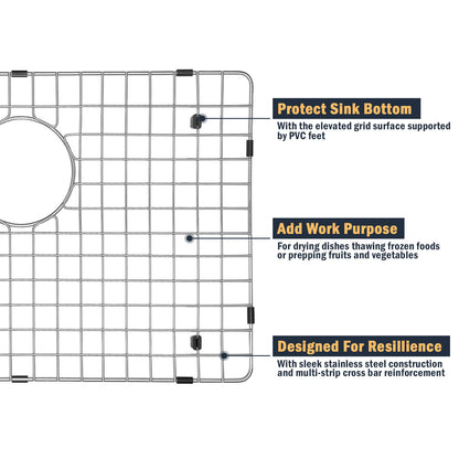 Yutong Kitchen Stainless Steel Sink Bottom Grid with Small Rounded Corner size 13"x15"