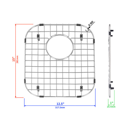 Yutong Kitchen Stainless Steel Sink Bottom Grid with Large Rounded Corner size 12.8"x14.8"