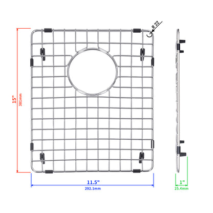 Yutong Kitchen Stainless Steel Sink Bottom Grid with Small Rounded Corner size 11.5"x15"