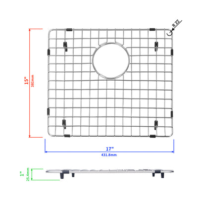 Yutong Kitchen Stainless Steel Sink Bottom Grid with Small Rounded Corner size 17"x15"