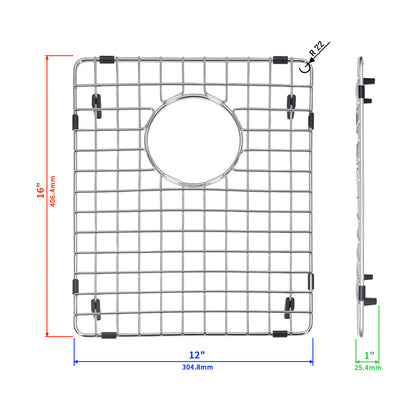 Yutong Kitchen Stainless Steel Sink Bottom Grid with Small Rounded Corner size 12"x16"