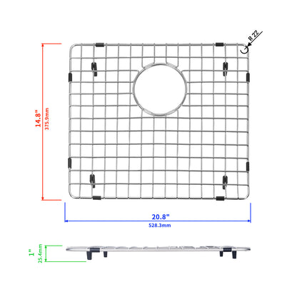 Yutong Kitchen Stainless Steel Sink Bottom Grid with Small Rounded Corner size 20.8"x14.8"