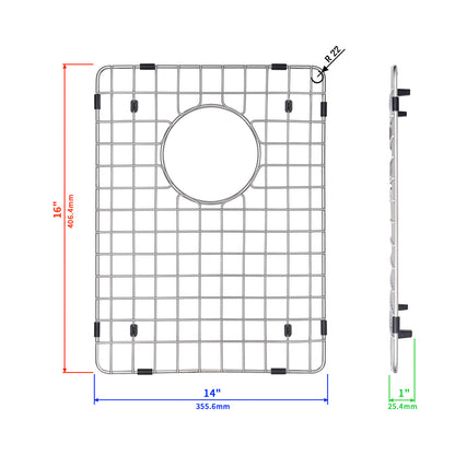 Yutong Kitchen Stainless Steel Sink Bottom Grid with Small Rounded Corner size 16"x14"