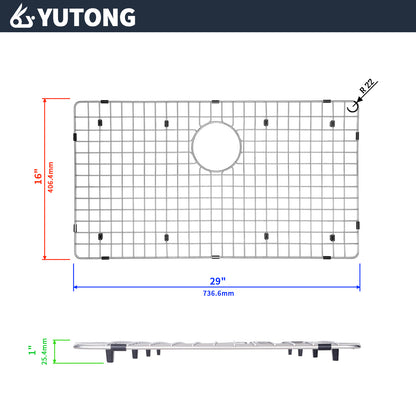 Yutong Kitchen Stainless Steel Sink Bottom Grid with Small Rounded Corner size 11.5"x15"